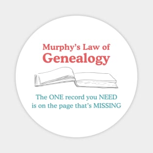 Murphy's Law of Genealogy Magnet